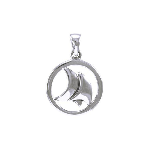 Double Whale Tail Silver Pendant TPD4419