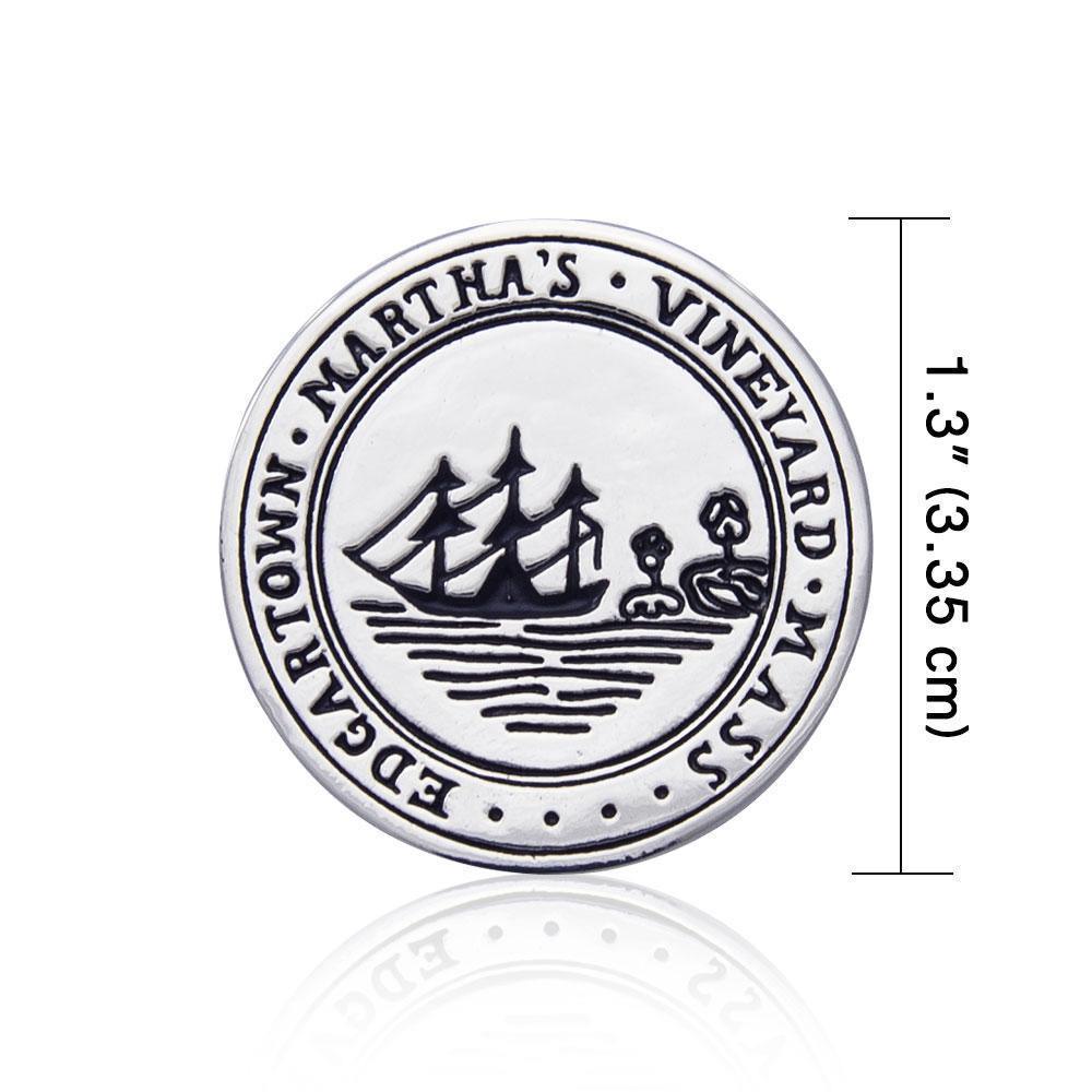 Edgartown Marthas's Vineyard, MA Silver Coin TPD4434 Pendant