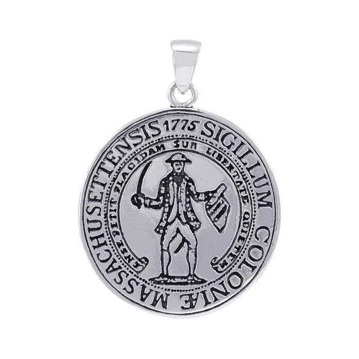 Massachusettensis Sigillum Coloniae Silver Pendant TPD4454 Pendant