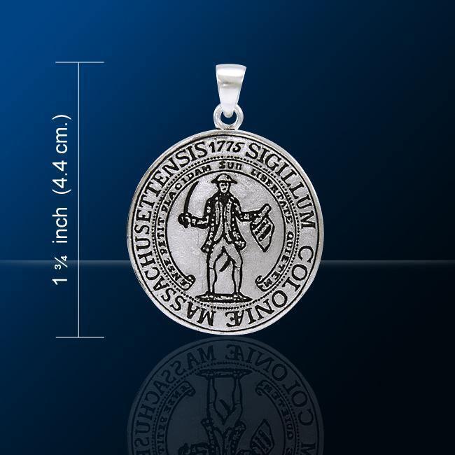 Massachusettensis Sigillum Coloniae Silver Pendant TPD4454