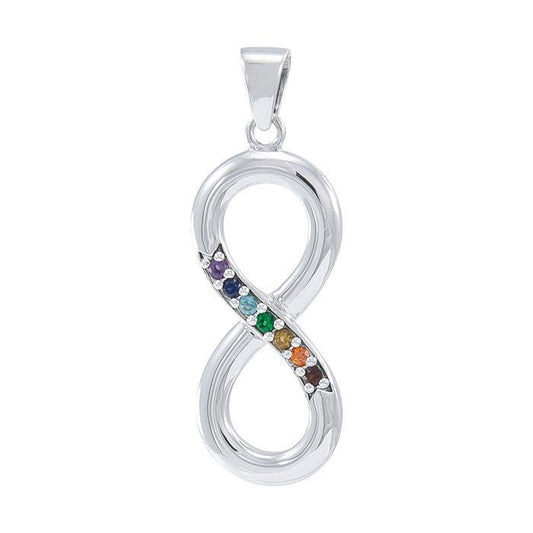 Symbol of Infinity with Gemstone Sterling Silver Pendant TPD4457