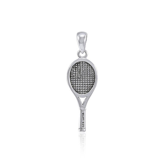 Tennis Racket with Tennis Ball Silver Pendant TPD4473 Pendant