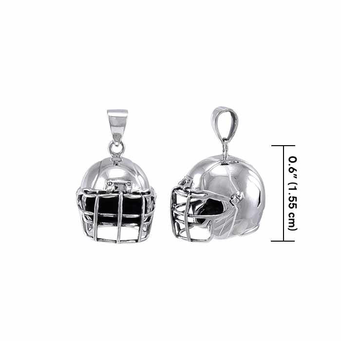 Football Helmet Silver Pendant TPD4475 Pendant