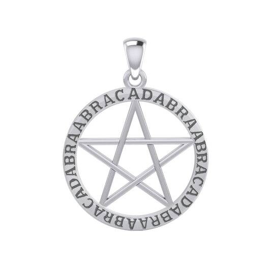 ABRACADABRAABRACADABRAABRACADABRA Pentagram Silver Pendants TPD4550