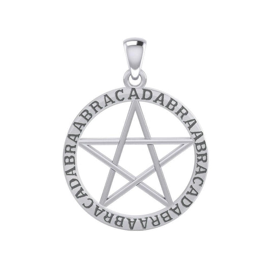 ABRACADABRAABRACADABRAABRACADABRA Pentagram Silver Pendants TPD4550 - peterstone.dropshipping