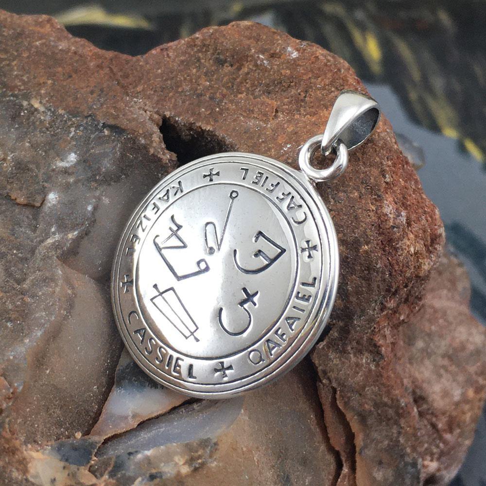 Sigil of the Archangel Cassiel Sterling Silver Small Pendant TPD4584 - Wholesale Jewelry