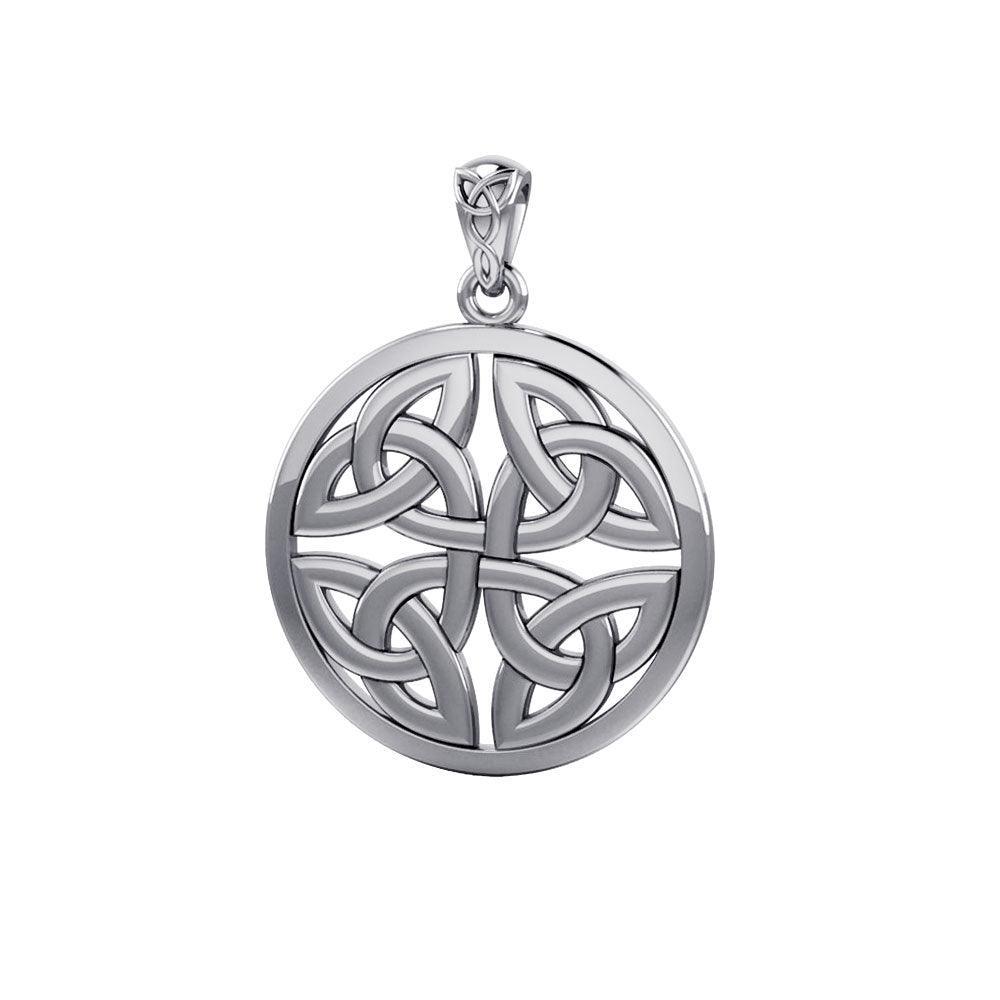 Celtic Trinity Quaternary Knot Silver Pendant TPD4637 - peterstone.dropshipping