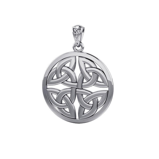 Celtic Trinity Quaternary Knot Silver Pendant TPD4637 - peterstone.dropshipping