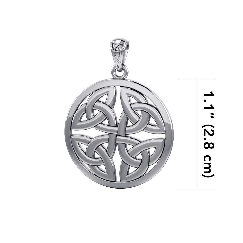 Celtic Trinity Quaternary Knot Silver Pendant TPD4637 - peterstone.dropshipping