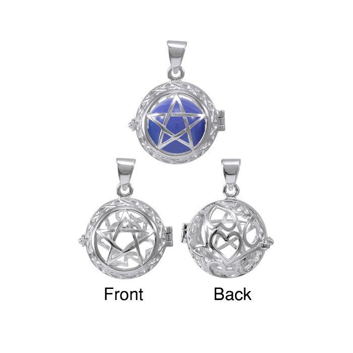 Global Harmony in the The Star ~16mm chiming harmony ball with a 25mm Sterling Silver  Jewelry Pendant cage TPD4656 Pendant