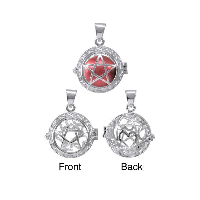 Global Harmony in the The Star ~16mm chiming harmony ball with a 25mm Sterling Silver  Jewelry Pendant cage TPD4656 Pendant