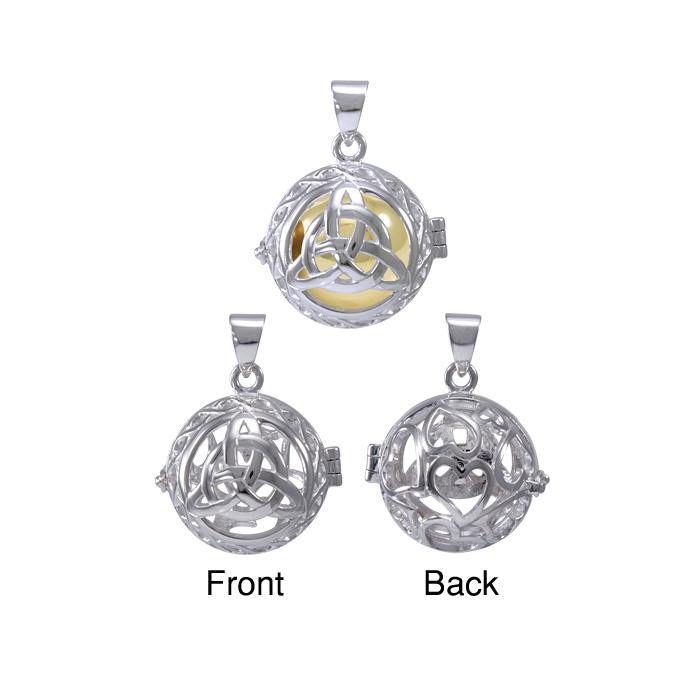 Global Harmony in Trinity ~ 16mm chiming harmony ball with a 25mm Sterling Silver Jewelry Pendant cage TPD4657 Pendant