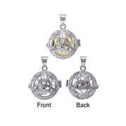 Global Harmony in Trinity ~ 16mm chiming harmony ball with a 25mm Sterling Silver Jewelry Pendant cage TPD4657 Pendant