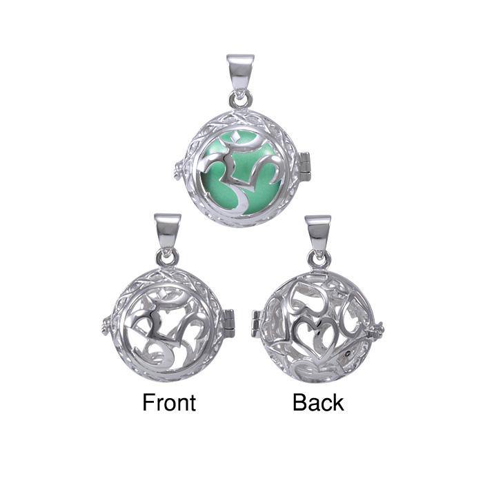 Global Harmony in Om ~16mm chiming harmony ball with a 25mm Sterling Silver Jewelry Pendant cage TPD4659 Pendant