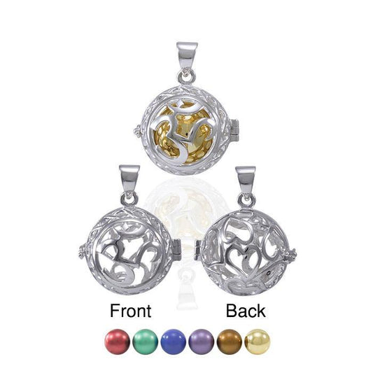 Global Harmony in Om ~16mm chiming harmony ball with a 25mm Sterling Silver Jewelry Pendant cage TPD4659 Pendant