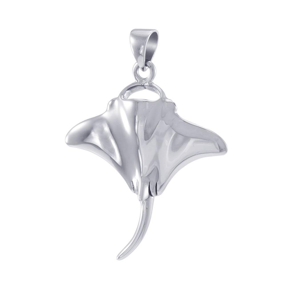The World of the Magnificent Manta Ray ~ Sterling Silver Jewelry Pendant TPD4823 Pendant
