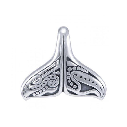Whale Tail Aboriginal Sterling Silver Pendant (Large Version) TPD4877 Pendant