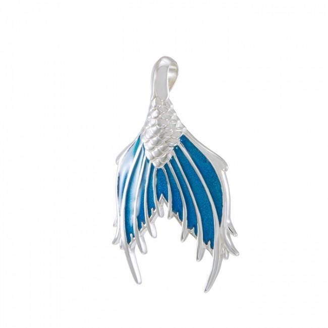 Mermaid Tail with Enamel Sterling Silver Pendant TPD4899 Pendant