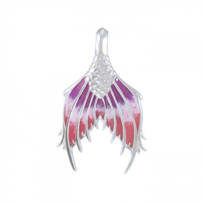 Mermaid Tail with Enamel Sterling Silver Pendant TPD4899 Pendant