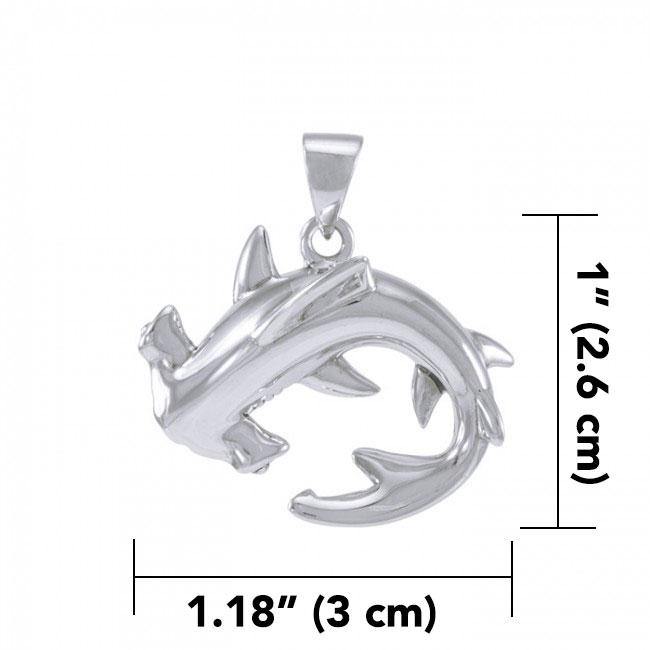 A new world with the sea friends ~ Sterling Silver Jewelry Hammerhead Shark Pendant TPD4920 - Wholesale Jewelry