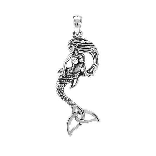Mermaid Goddess with Trinity Knot Sterling Silver Pendant TPD4937 Pendant