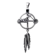 Motorcycle Solar Cross with Feather Pendant TPD498 Pendant