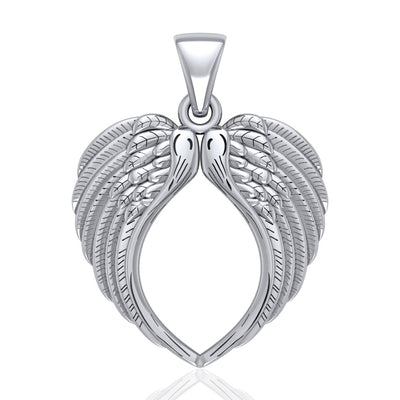 Feel the Tranquil Angel Wings ~ Sterling Silver Jewelry Large Pendant TPD5014
