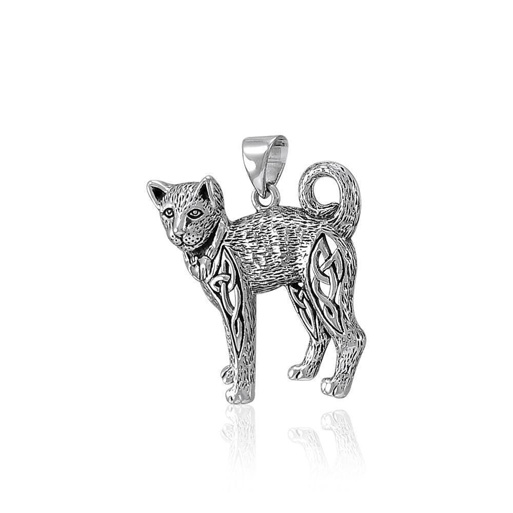 Celtic Cat Silver Pendant TPD5018 Pendant