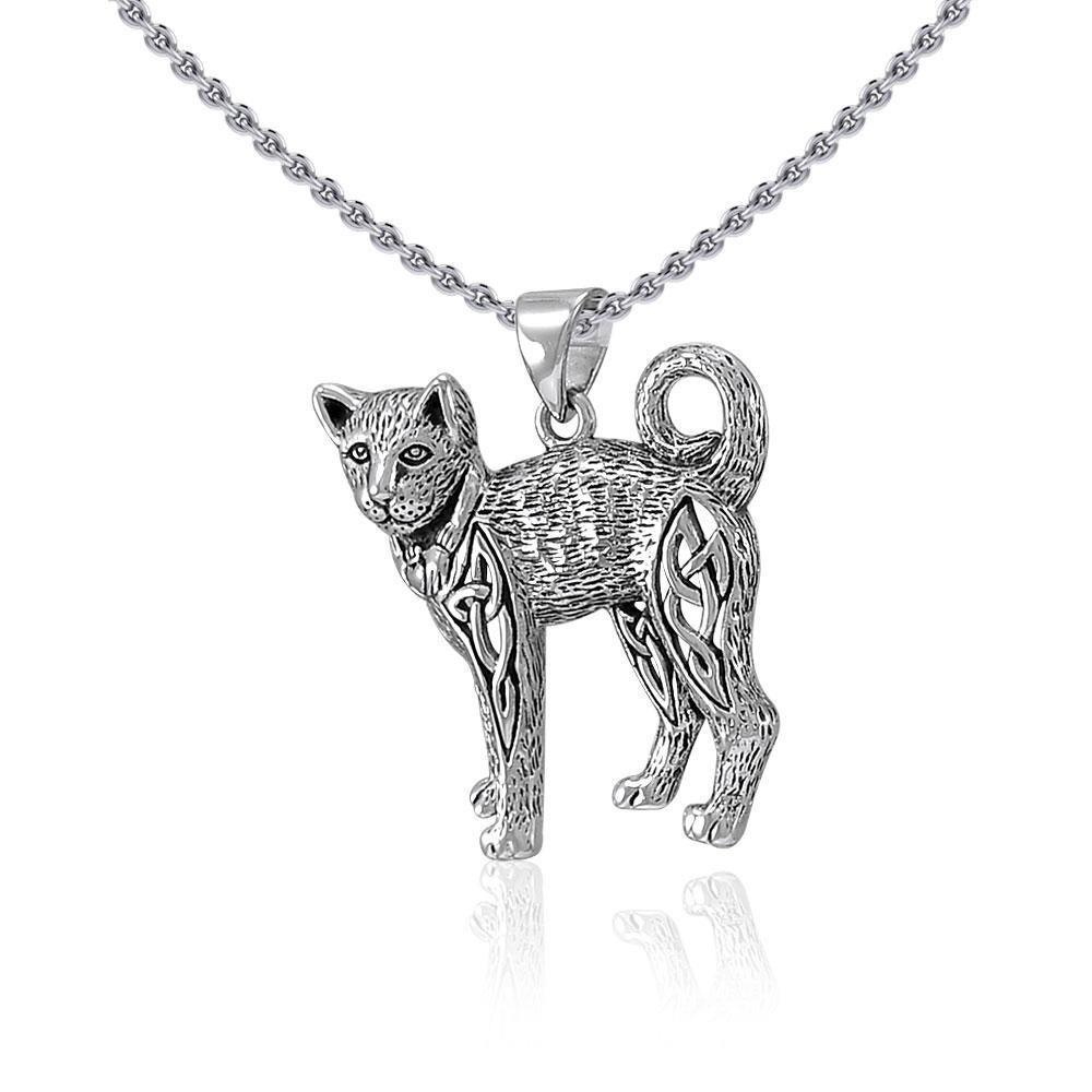 Celtic Cat Silver Pendant TPD5018 Pendant