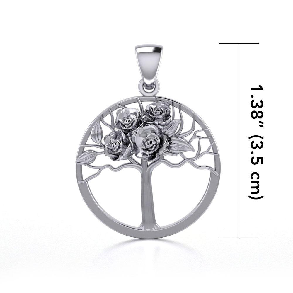 Tree of Life with Roses Silver Pendant TPD5049 Pendant