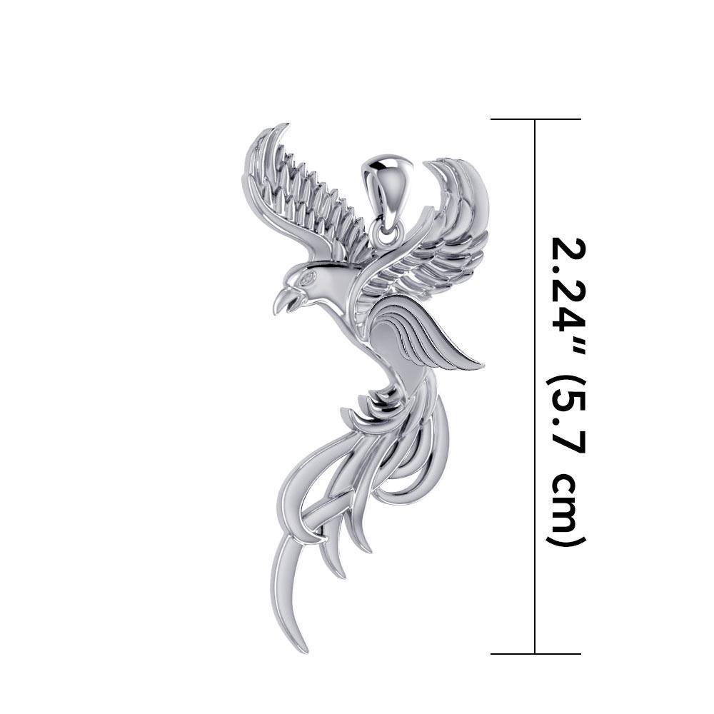 Soar to the Heavens Flying Phoenix Sterling Silver Pendant TPD5072 Pendant