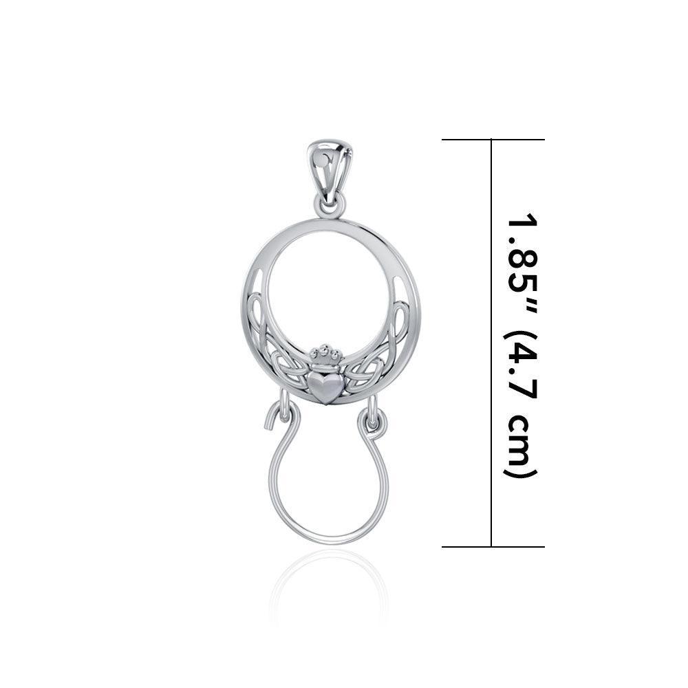 Celtic Claddagh Silver Charm Holder Pendant TPD5099 - peterstone.dropshipping