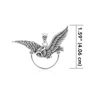 Owl Sterling Silver Charm Holder Pendant TPD5100
