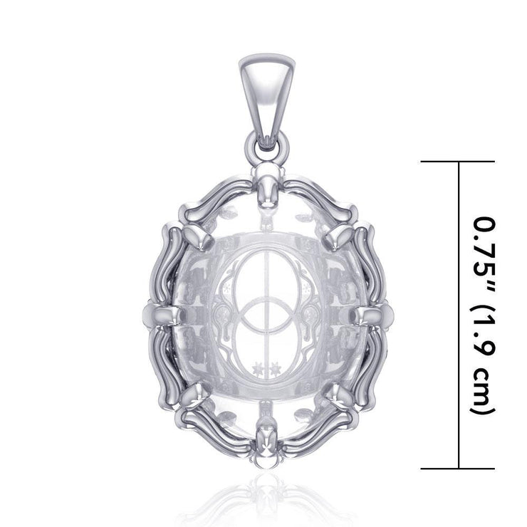 Chalice Well Sterling Silver Pendant with Genuine  Clear Quartz TPD5118 Pendant
