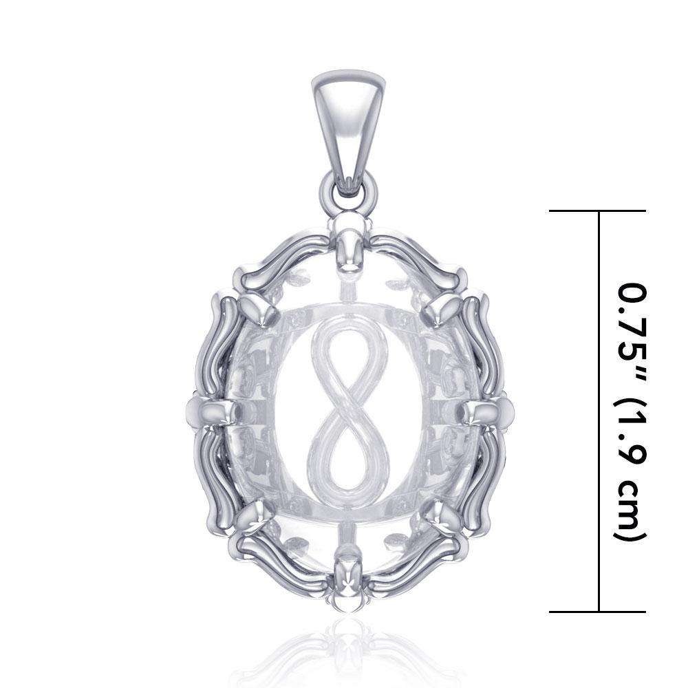 Infinity Sterling Silver Pendant with Genuine White Quartz TPD5119 Pendant