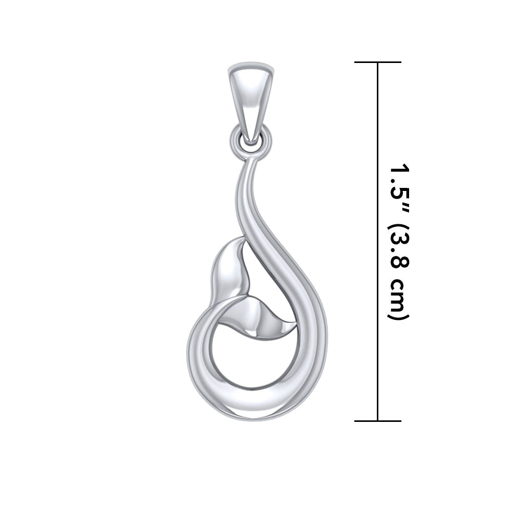 Sterling Silver Wrapping Whale Tail Pendant TPD5174 Pendant
