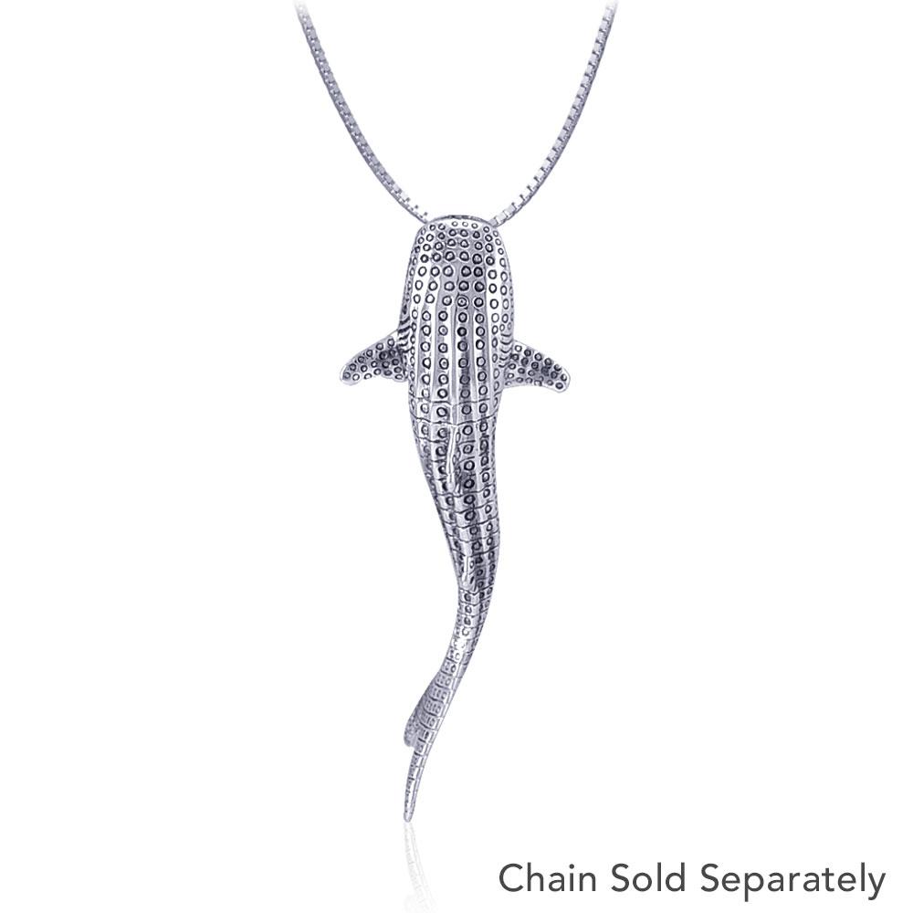 Large Whale Shark Silver with Hidden Bail Pendant TPD5200 Pendant