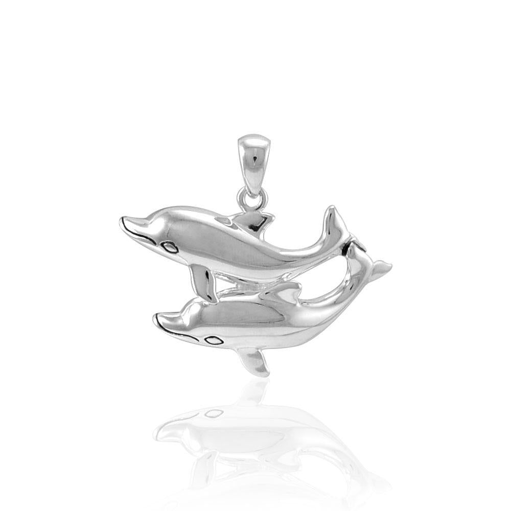 Double Dolphin Silver Pendant TPD5201 Pendant