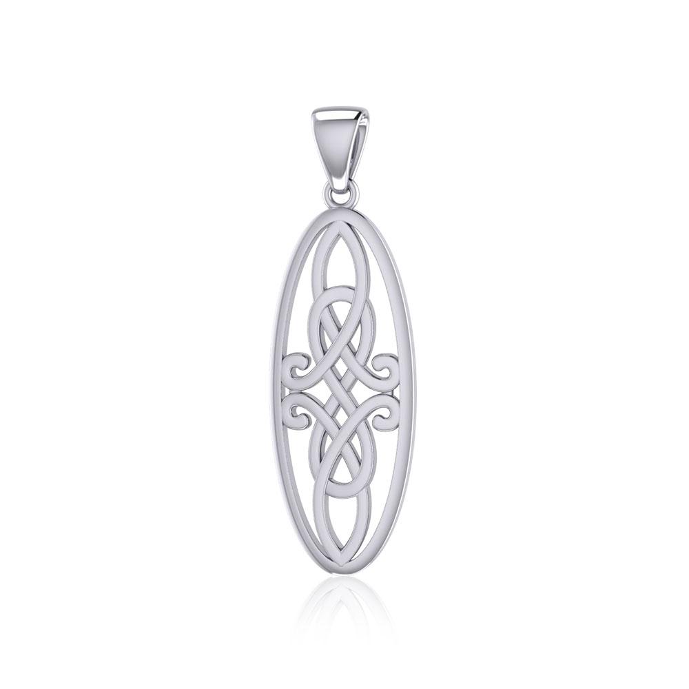 Celtic Woven Design in Oval Shape Silver Pendant TPD5233 - Peter Stone Wholesale