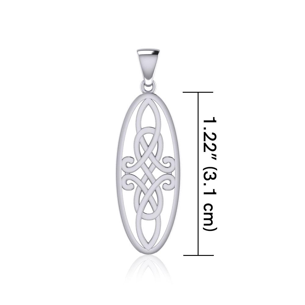 Celtic Woven Design in Oval Shape Silver Pendant TPD5233 - Peter Stone Wholesale