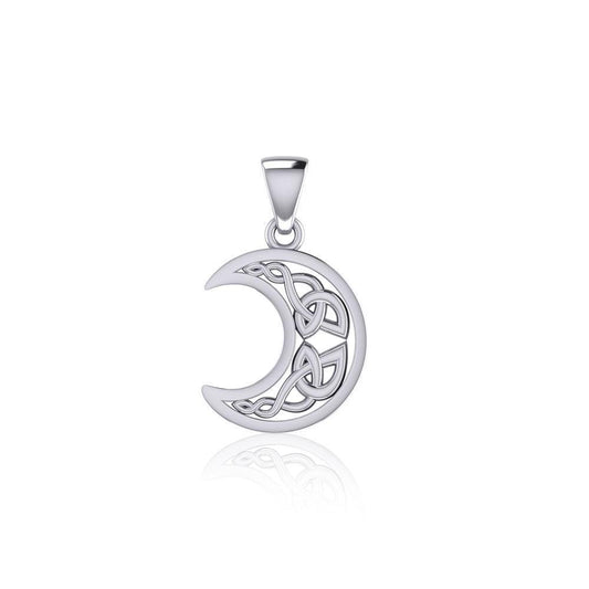Celtic Crescent Moon Silver Pendant TPD5235 - Peter Stone Wholesale
