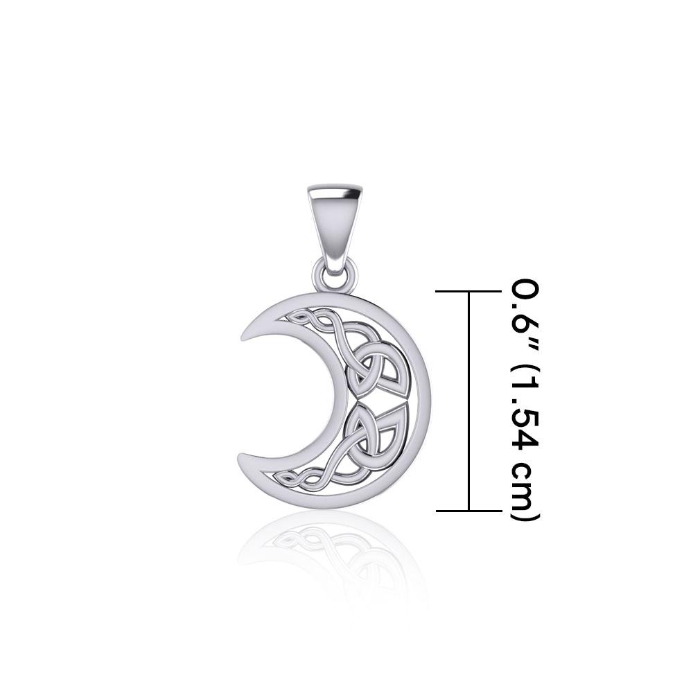 Celtic Crescent Moon Silver Pendant TPD5235 - Peter Stone Wholesale