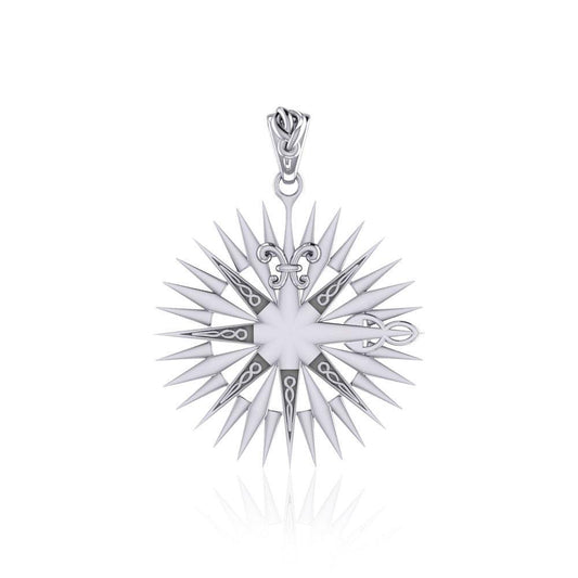 Wonderful Celtic Compass Rose Silver Pendant TPD5236 - Peter Stone Wholesale