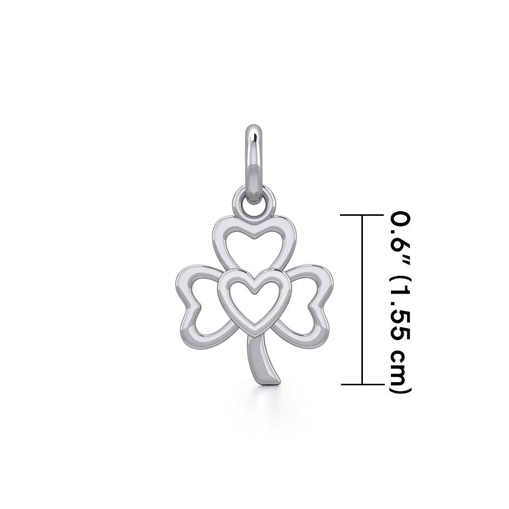 The Heart in Shamrock Silver Pendant TPD5269 - Peter Stone Wholesale