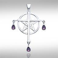 TPD528 Cross Over Pentacle Pendant