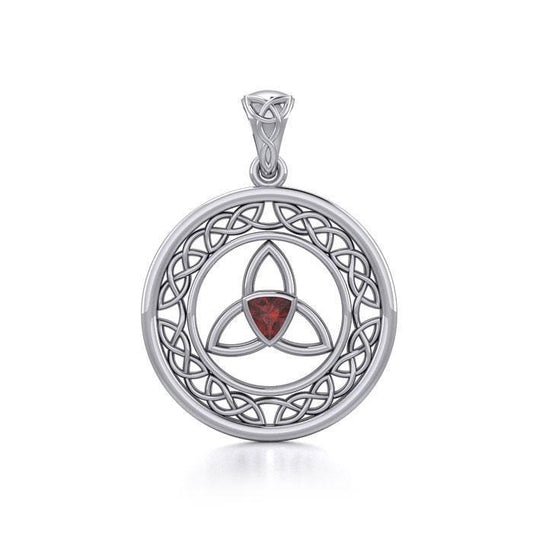 Celtic Trinity Knot Pendant with Gemstone TPD5296 Pendant