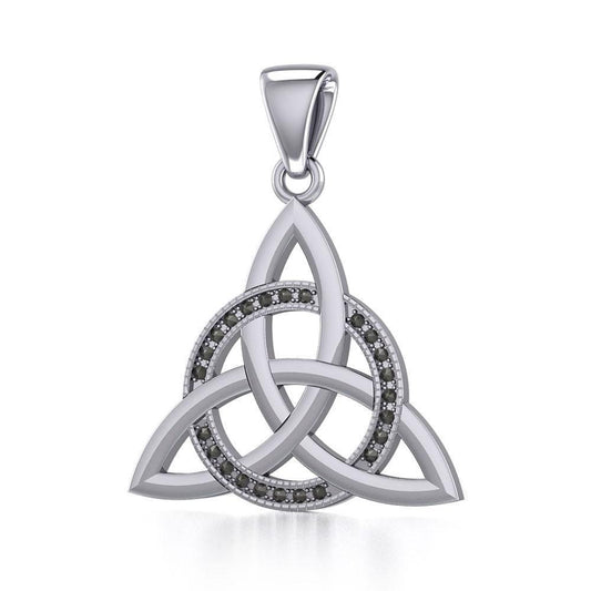 Sterling Silver Celtic Triquetra Pendant with Marcasite TPD5316 Pendant