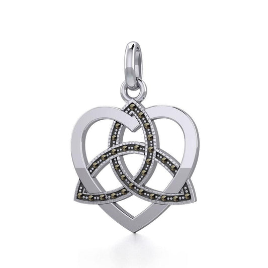 Marcasite Trinity in Heart Silver Pendant TPD5344 Pendant