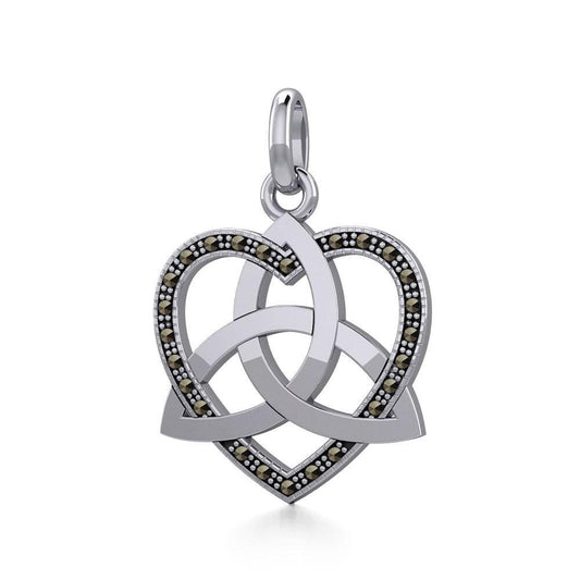 Trinity in Marcasite Heart Silver Pendant TPD5345 Pendant