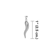 Italian Horn Good Luck Charm Silver Pendant Small Version TPD5350 Pendant